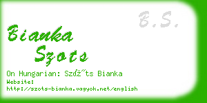 bianka szots business card